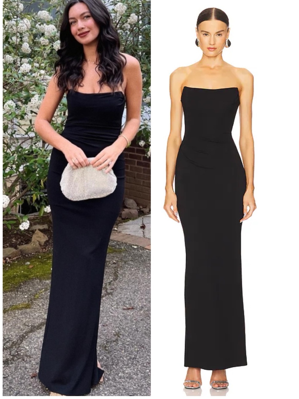 NWT Michael Costello x Revolve Briggs Long Maxi Strapless Gown in Black Sz Small